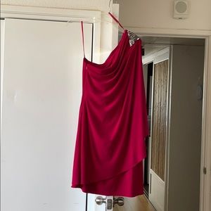 Js boutique one shoulder pink dress. Size 10